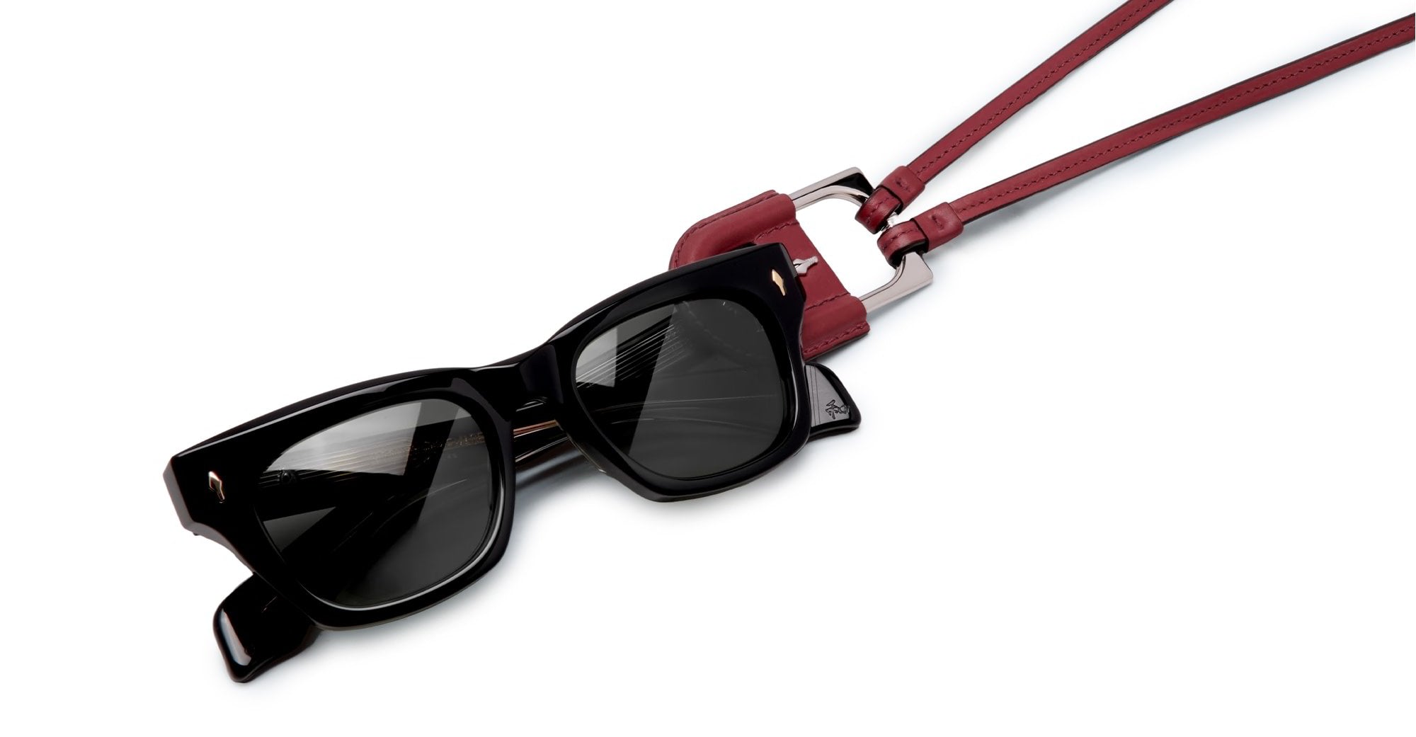 Ottica Mondello Roma - Jacques Marie Mage - JMMOVP-7L01 - JMM EYEWEAR NECKLACE - BOLIN - BORDEAUX EMPIRE - Leather - shape Necklace - burgundy - ACCESSORI - ACCESSORIES - Unisex,Uomo,Donna,Women,Men - lens Clear - Made In Italy