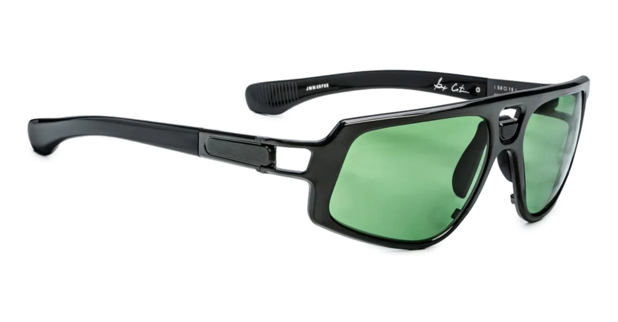 Ottica Mondello Roma - Jacques Marie Mage - JMMSRF-88 - SCARFACE - BLACK - Acetate, titanium - shape Mask - Black - EYEWEAR - SUNGLASSES - Unisex,Uomo,Donna,Women,Men - lens Green - Made In Japan