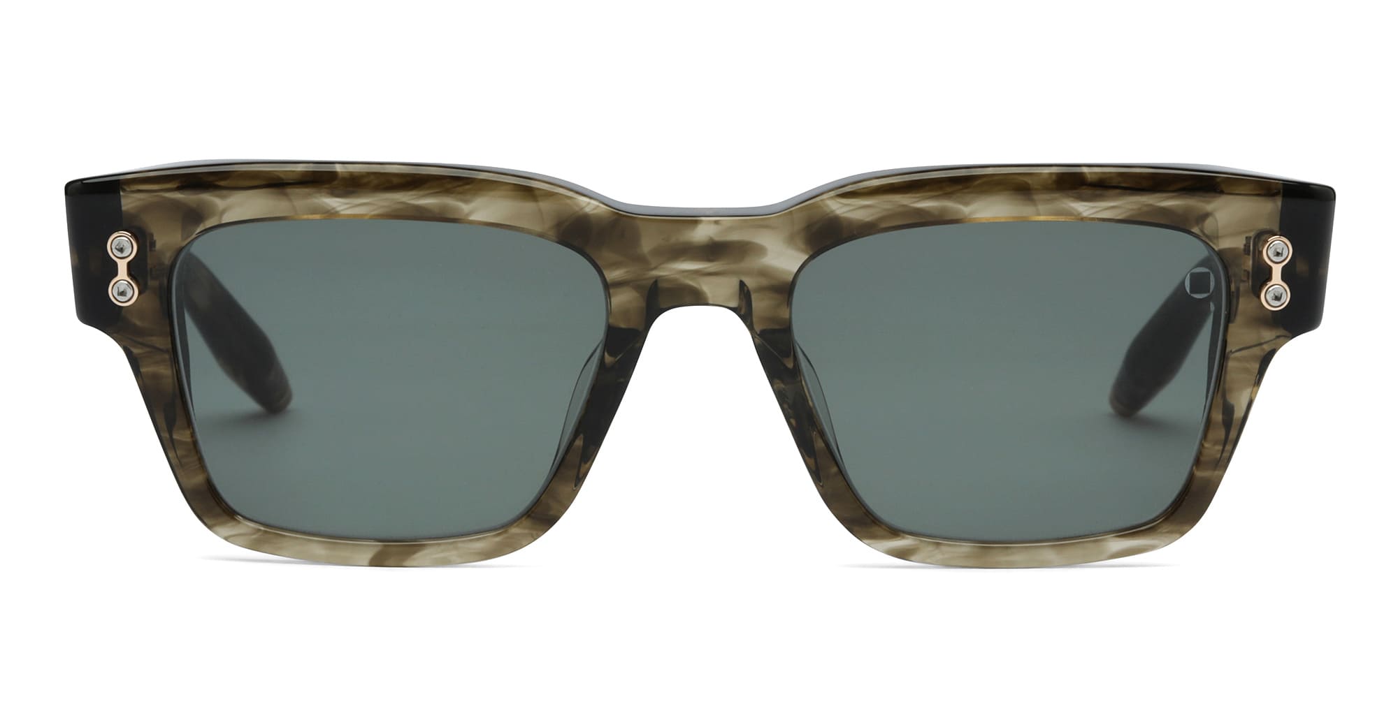  12K GOLD - Acetate - shape Squared - green, gold - EYEWEAR - SUNGLASSES - Unisex,Uomo,Donna,Women,Men - lens Green - Made In Japan