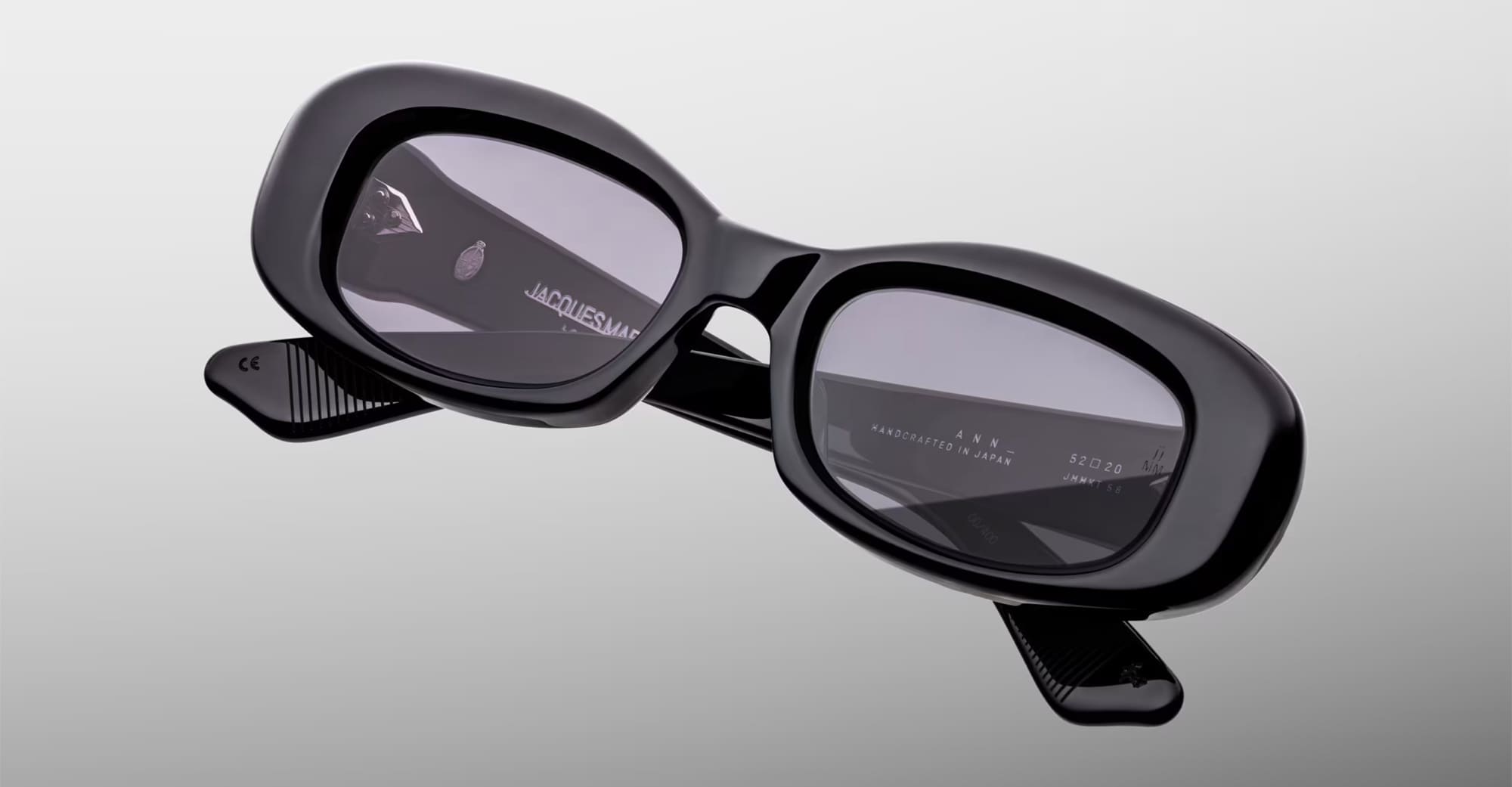 Ottica Mondello Roma - Jacques Marie Mage - JMMKT-58 - ANN - RAVEN - Acetate - shape Oval - Black - EYEWEAR - SUNGLASSES - Unisex,Uomo,Donna,Women,Men - lens Grey - Made In Japan