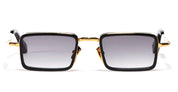 Ottica Mondello Roma - John Dalia - PIERCE-C100 - PIERCE - C100 Shiny Black / 18k Yellow Gold  - Metal - shape Rectangular - Black, gold - EYEWEAR - SUNGLASSES - Unisex,Uomo,Donna,Women,Men - lens Gradient grey - Made In France