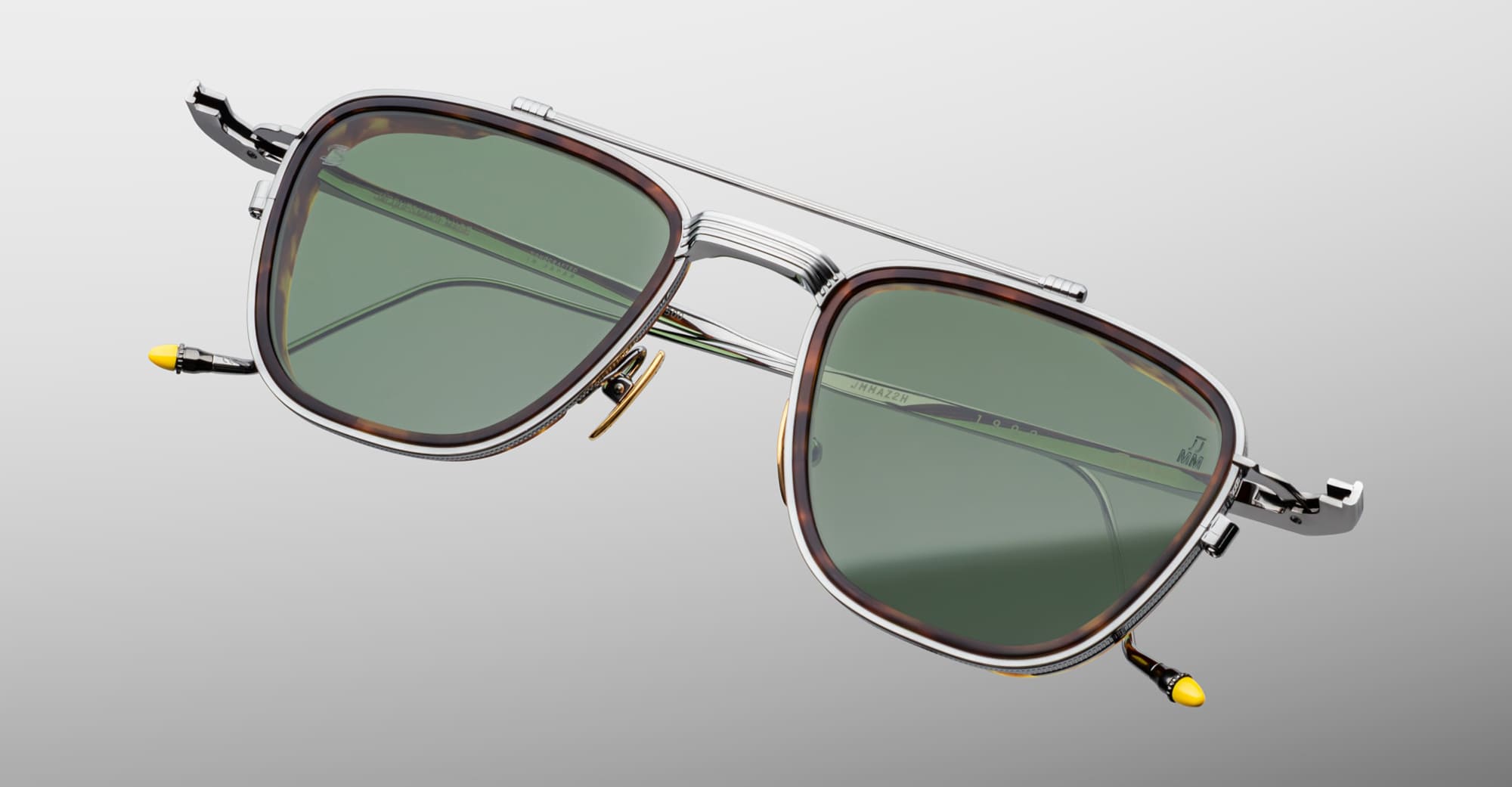 Ottica Mondello Roma - Jacques Marie Mage - JMMAZ-2H - AYRTON SENNA BY JMM: 1992 in ANTIQUE SILVER - Titanium - shape Pilot - Silver - EYEWEAR - SUNGLASSES - Unisex,Uomo,Donna,Women,Men - lens Green - Made In Japan