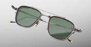 Ottica Mondello Roma - Jacques Marie Mage - JMMAZ-2H - AYRTON SENNA BY JMM: 1992 in ANTIQUE SILVER - Titanium - shape Pilot - Silver - EYEWEAR - SUNGLASSES - Unisex,Uomo,Donna,Women,Men - lens Green - Made In Japan