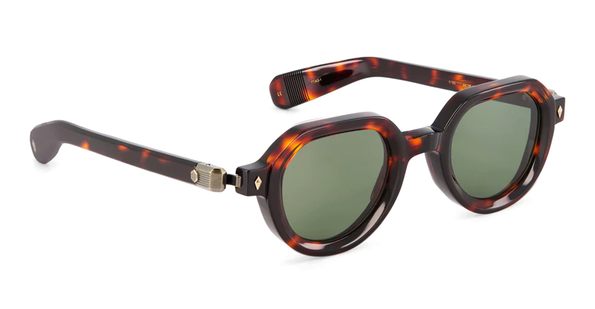  ANTIQUE GOLD - Acetate - shape Round - Tortoise - EYEWEAR - SUNGLASSES - Unisex,Uomo,Donna,Women,Men - lens Green - Made In Japan