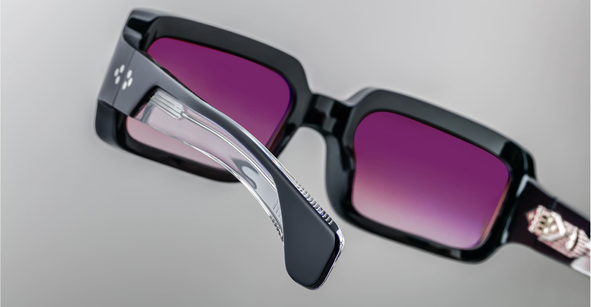 Ottica Mondello Roma - Jacques Marie Mage - JMMVR-8F - VERA - SKYE - Acetate - shape  - blue - EYEWEAR - SUNGLASSES - Unisex,Uomo,Donna,Women,Men - lens purple gradient - Made In Italy