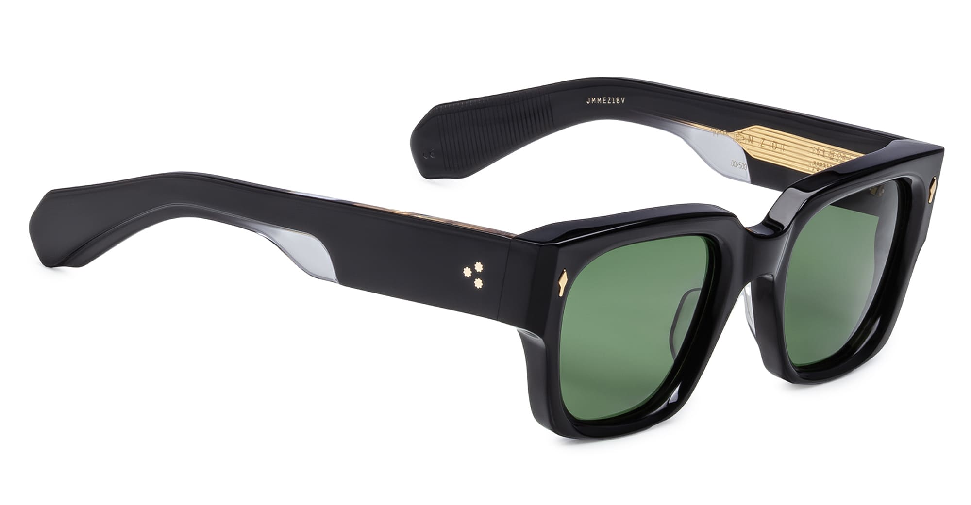Ottica Mondello Roma - Jacques Marie Mage - JMMEX-18V - ENZO - VENOM - Acetate - shape Squared - Black - EYEWEAR - SUNGLASSES - Unisex,Uomo,Donna,Women,Men - lens Green - Made In Japan