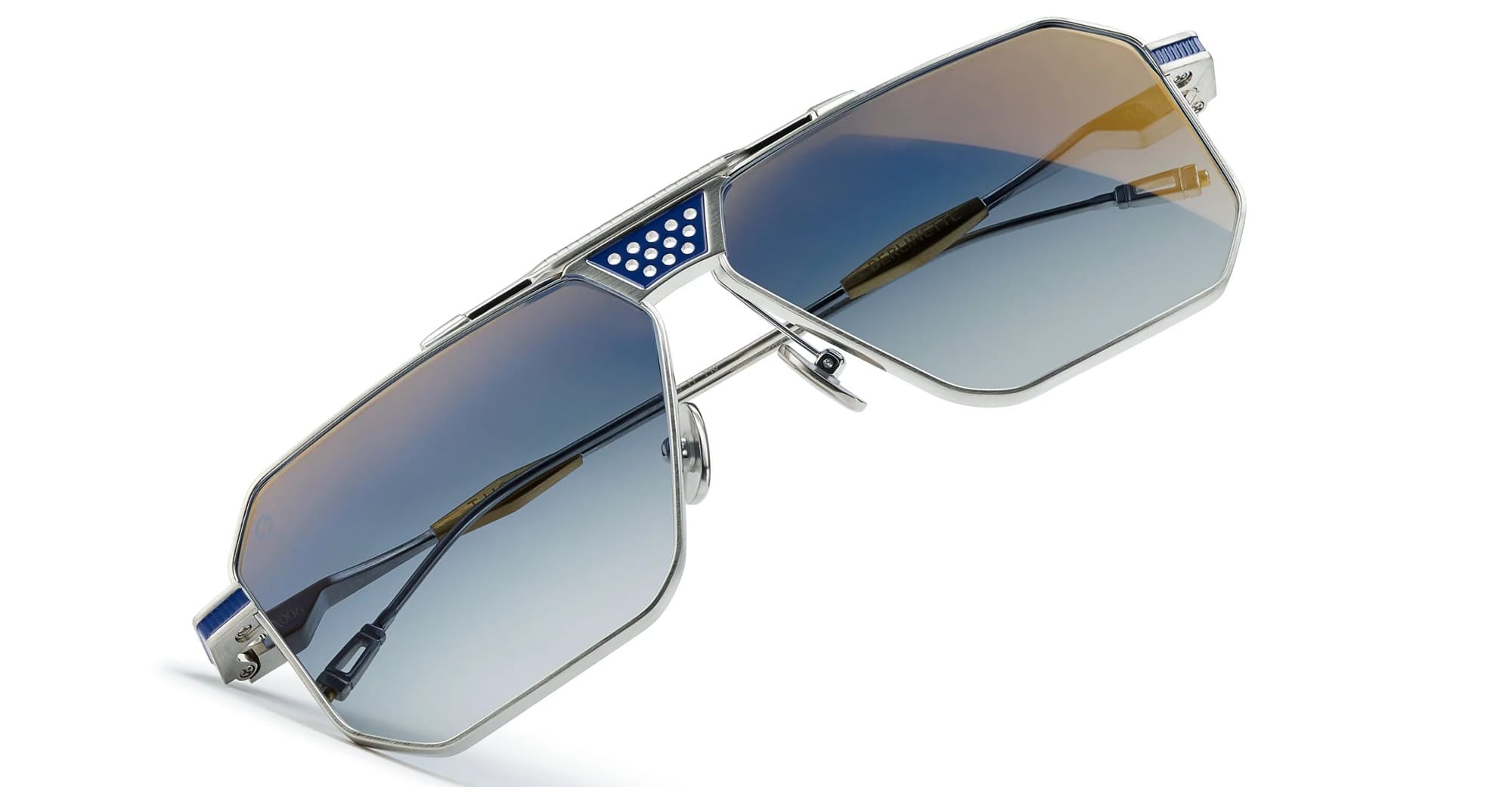 Ottica Mondello Roma - T HENRI - BMA006 - BERLINETTE - ARGENT BLEU - Titanium - shape Navigator - Silver, blue - EYEWEAR - SUNGLASSES - Unisex,Uomo,Donna,Women,Men - lens Gradient blue - Made In Japan