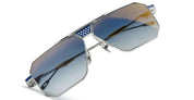 Ottica Mondello Roma - T HENRI - BMA006 - BERLINETTE - ARGENT BLEU - Titanium - shape Navigator - Silver, blue - EYEWEAR - SUNGLASSES - Unisex,Uomo,Donna,Women,Men - lens Gradient blue - Made In Japan