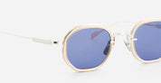 Ottica Mondello Roma - Sato - Toliman-II-P-RG-1 - Toliman II - Platinum / Rose Gold - Titanium - shape Round - silver, gold - EYEWEAR - SUNGLASSES - Unisex,Uomo,Donna,Women,Men - lens Blue - Made In Japan