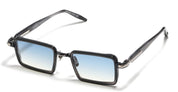 Ottica Mondello Roma - John Dalia - JUNO-C426 - JUNO - C426 - Black Horn / Shiny Black / Ruthenium - Metal - shape Rectangular - Black - EYEWEAR - SUNGLASSES - Unisex,Uomo,Donna,Women,Men - lens Gradient blue - Made In France