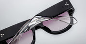 Ottica Mondello Roma - Jacques Marie Mage - JMMEH-8F - CHELSEA - SKYE - Acetate - shape Round - Black - EYEWEAR - SUNGLASSES - Donna,Women - lens purple gradient - Made In Japan