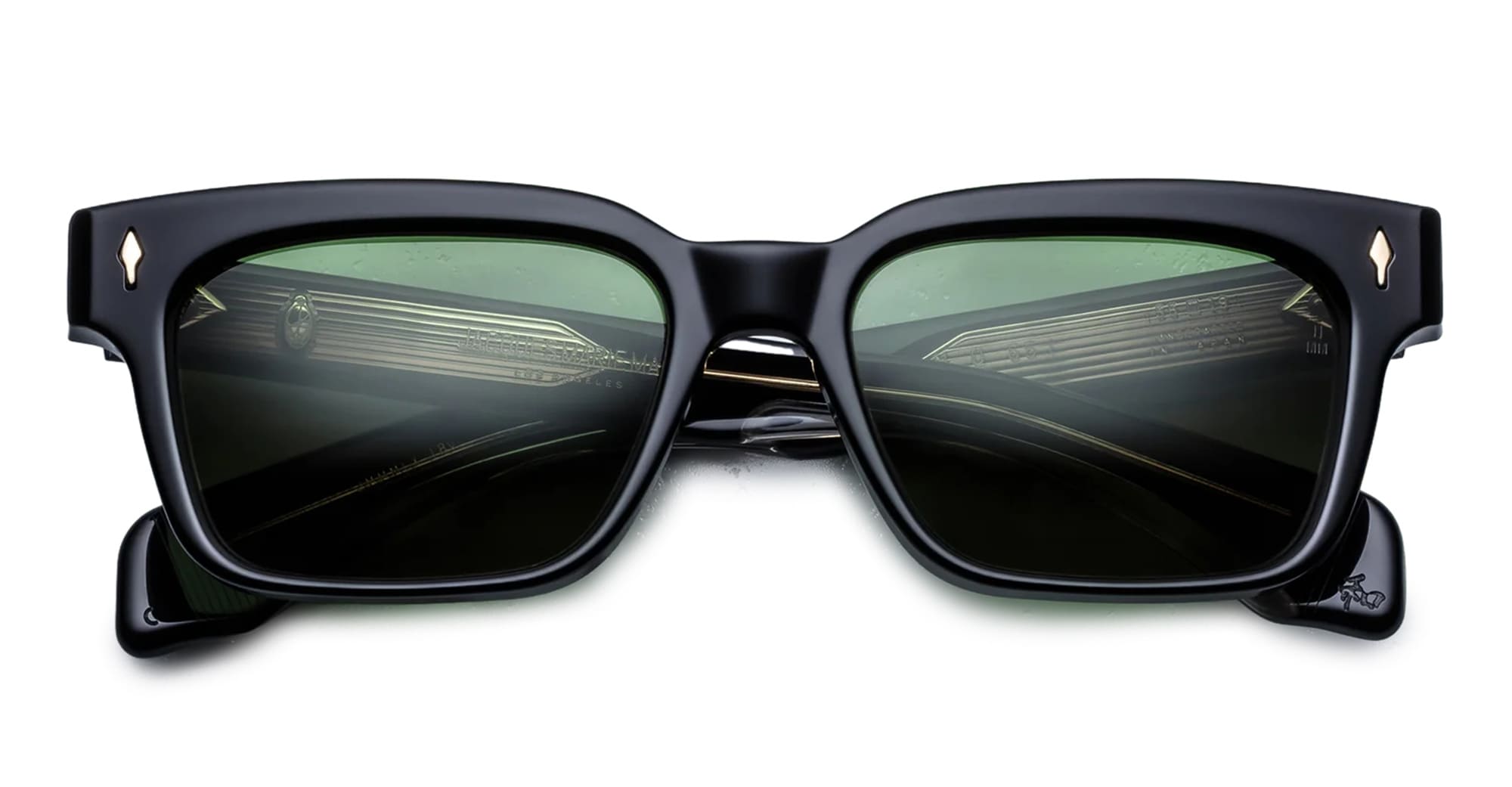 Ottica Mondello Roma - Jacques Marie Mage - JMMMLX-18V - MOLINO 55 - VENOM - Acetate - shape Rectangular - Black - EYEWEAR - SUNGLASSES - Unisex,Uomo,Donna,Women,Men - lens Green - Made In Japan