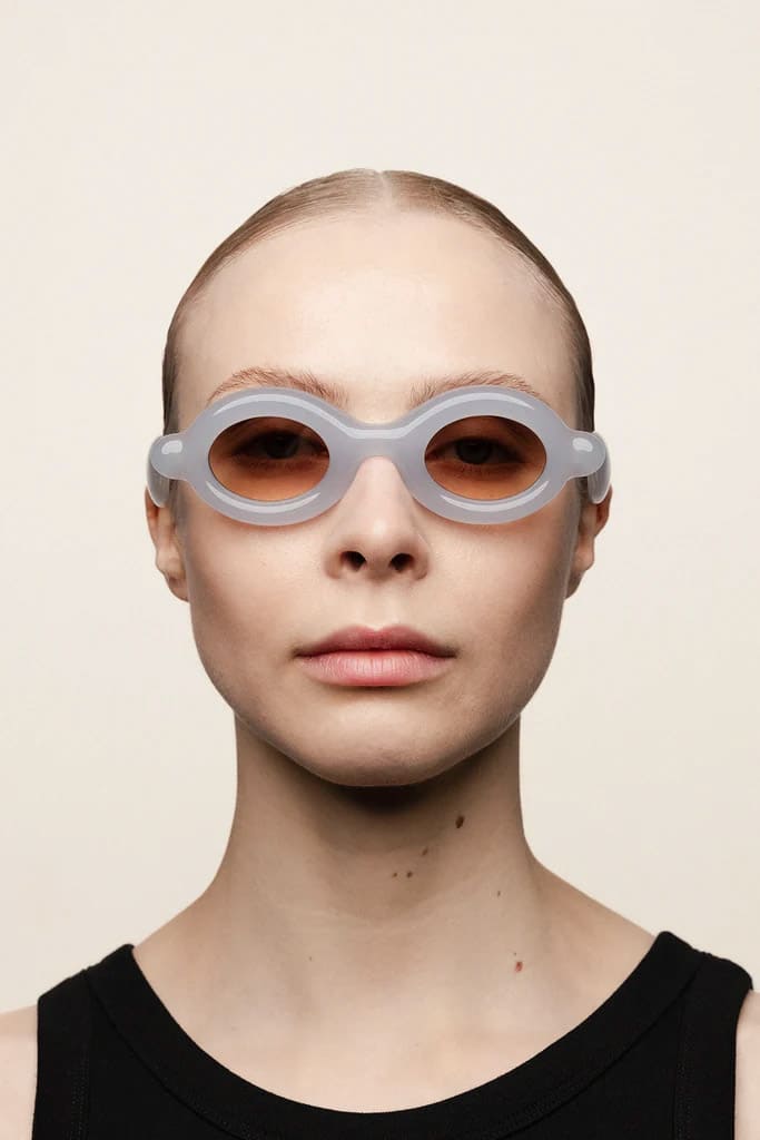 Ottica Mondello Roma - Paloceras - MB-RX - PEBBLE - Milky Blue RX - Acetate - shape Oval - blue - EYEWEAR - SUNGLASSES - Unisex,Uomo,Donna,Women,Men - lens orange - Made In China