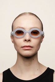 Ottica Mondello Roma - Paloceras - MB-RX - PEBBLE - Milky Blue RX - Acetate - shape Oval - blue - EYEWEAR - SUNGLASSES - Unisex,Uomo,Donna,Women,Men - lens orange - Made In China