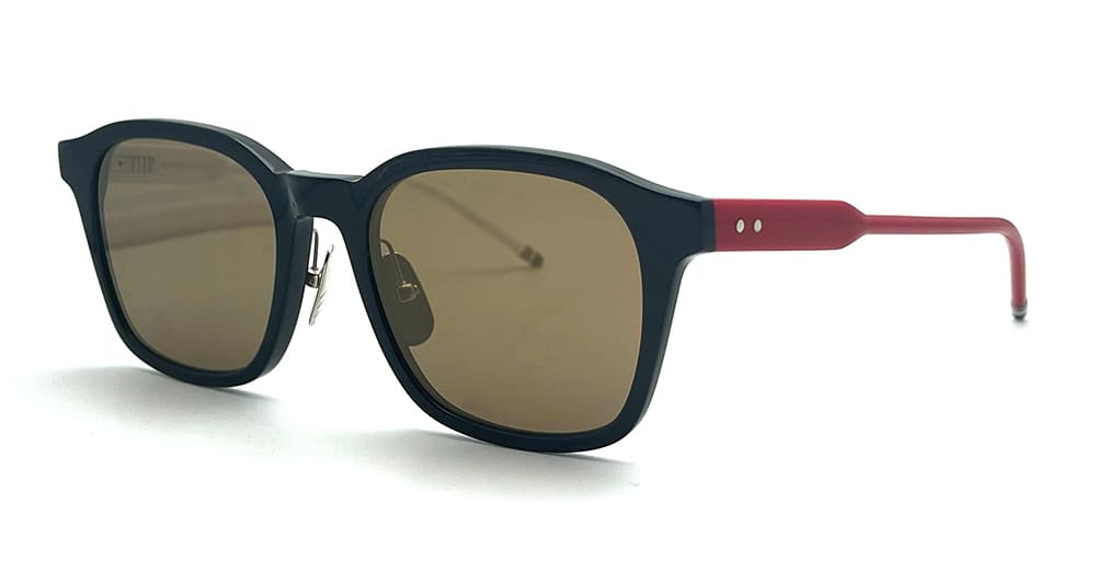  WHITE - Acetate - shape Rectangular - Blue Navy - EYEWEAR - SUNGLASSES - Uomo,Men - lens Gold - Made In Japan