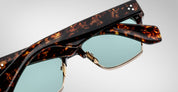 Ottica Mondello Roma - Jacques Marie Mage - JMMUB-13V - BUGSY - BEAU - Acetate, titanium - shape Clubmaster - Tortoise - EYEWEAR - SUNGLASSES - Unisex,Uomo,Donna,Women,Men - lens Blue - Made In Japan