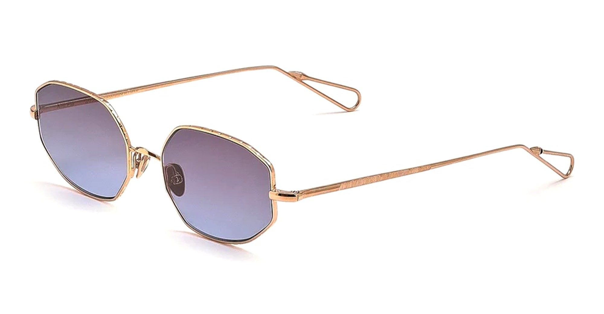  Blue Gradient (Limited Ed.) - Metal - shape Oval - Gold - EYEWEAR - SUNGLASSES - Unisex,Uomo,Donna,Women,Men - lens Gradient blue - Made In France