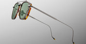 Ottica Mondello Roma - Jacques Marie Mage - JMMAZ-2H - AYRTON SENNA BY JMM: 1992 in ANTIQUE SILVER - Titanium - shape Pilot - Silver - EYEWEAR - SUNGLASSES - Unisex,Uomo,Donna,Women,Men - lens Green - Made In Japan