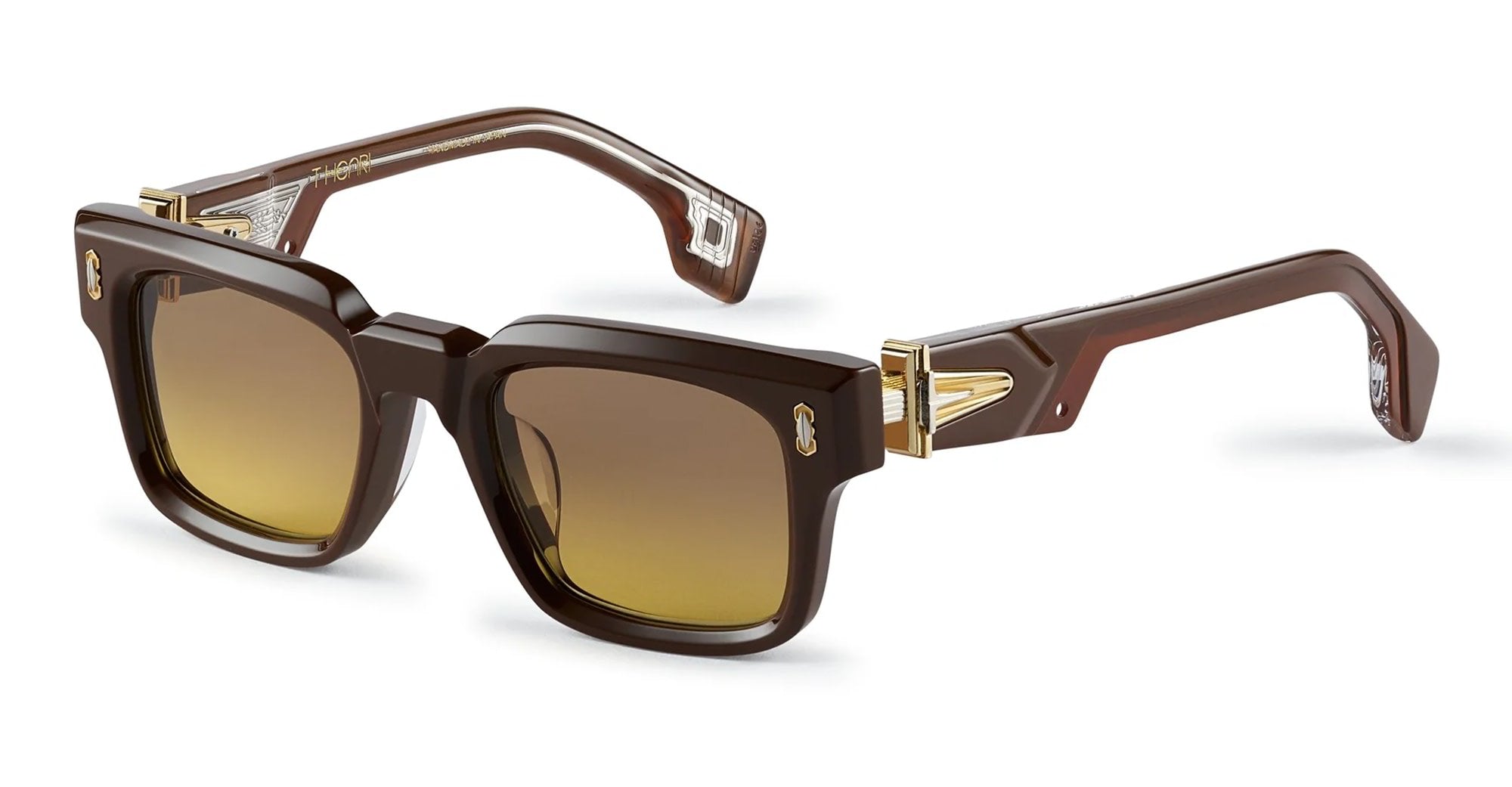 Ottica Mondello Roma - T HENRI - ELAC - ELVA - COCOA - Acetate - shape Squared - brown - EYEWEAR - SUNGLASSES - Unisex,Uomo,Donna,Women,Men - lens Gradient brown - Made In Japan