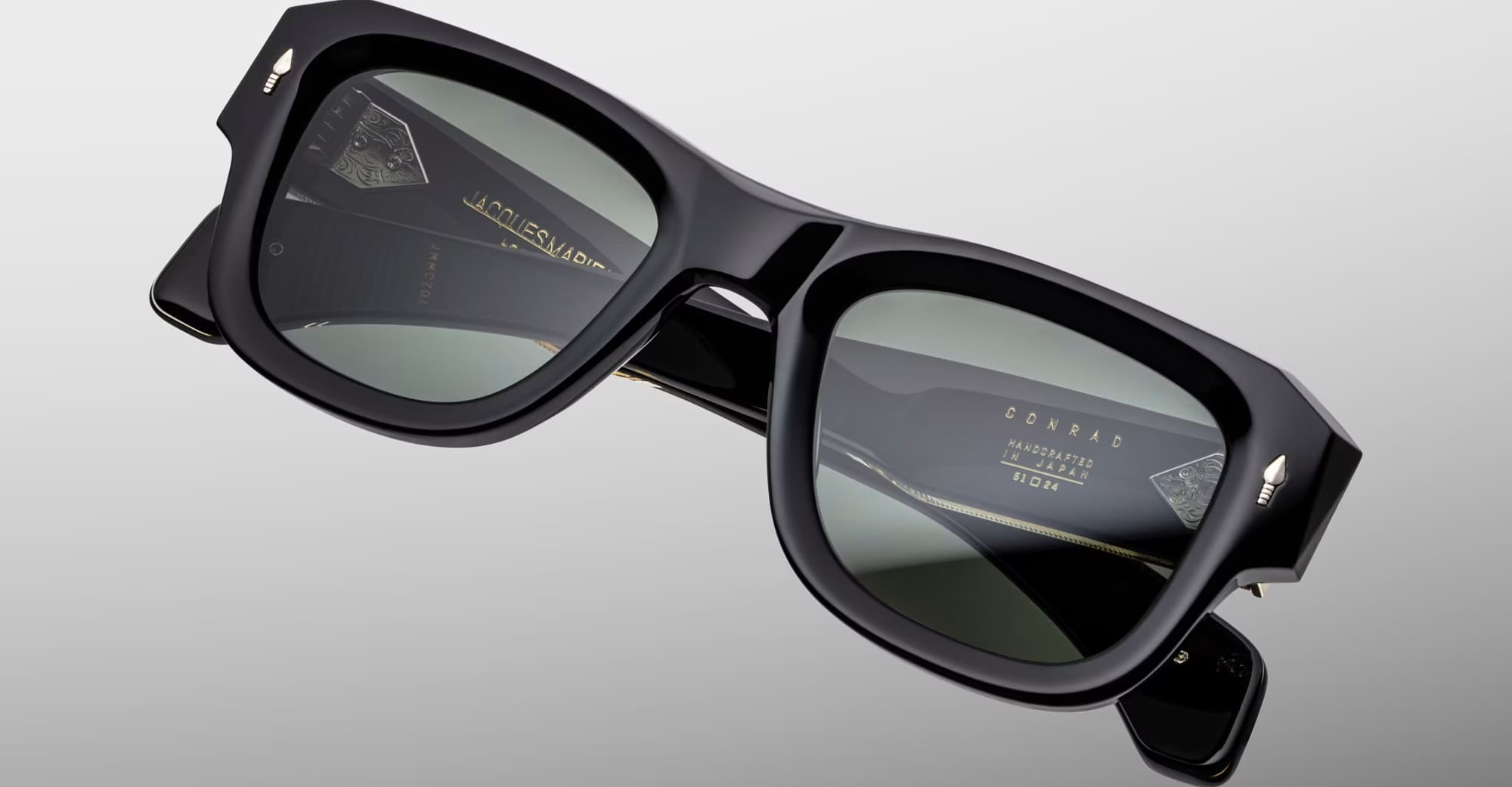 Ottica Mondello Roma - Jacques Marie Mage - JMMCZ-01 - LAST FRONTIER VII - CONRAD - NOIR - Acetate - shape Squared - Black - EYEWEAR - SUNGLASSES - Unisex,Uomo,Donna,Women,Men - lens Grey - Made In Japan