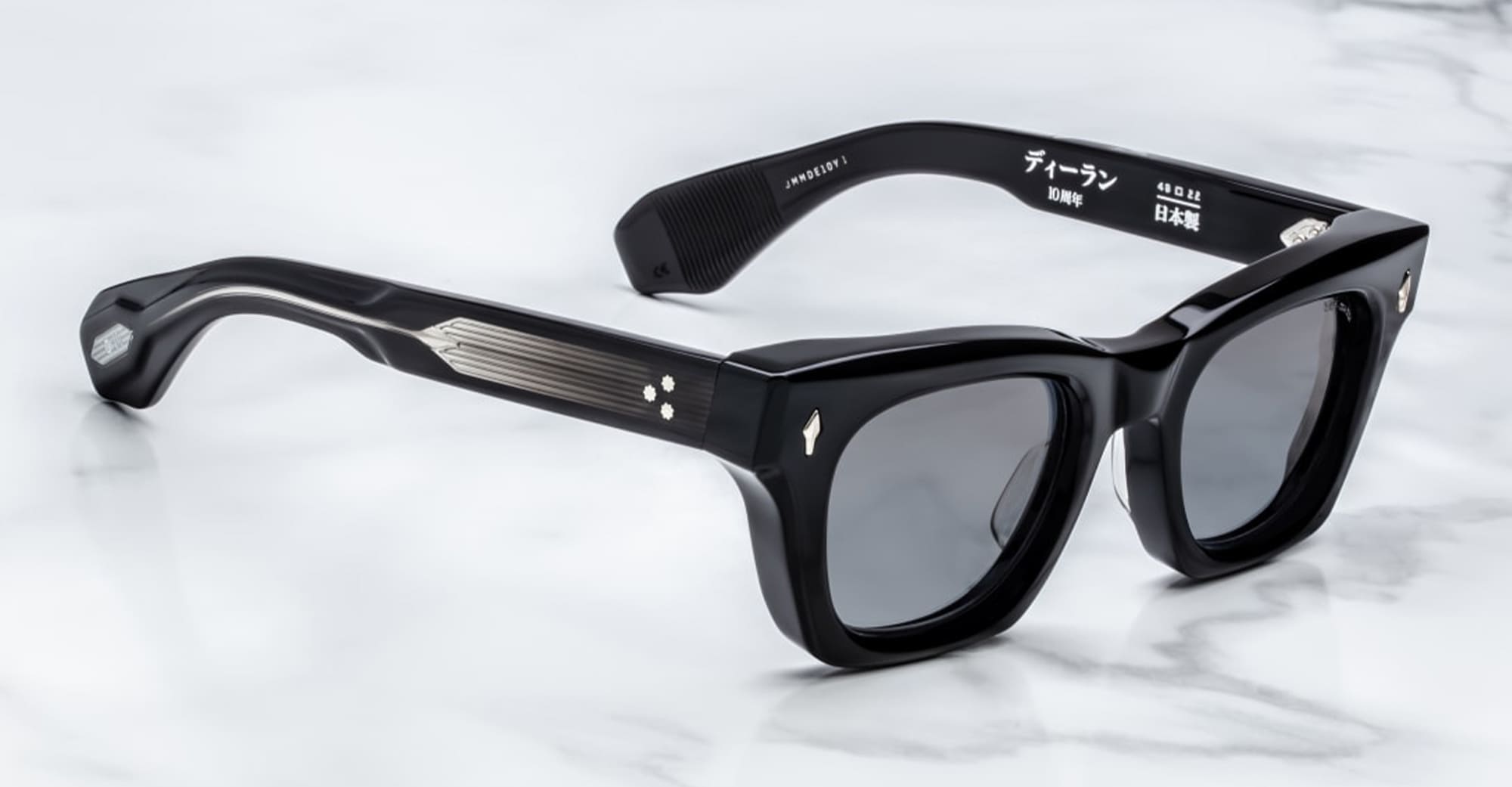 Ottica Mondello Roma - Jacques Marie Mage - JMMDE-10Y1 - DECADE COLLECTION: DEALAN - DECADE - Acetate - shape Squared - Black - EYEWEAR - SUNGLASSES - Uomo,Men - lens Gradient grey - Made In Japan