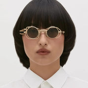 Ottica Mondello Roma - Kuboraum - KRSZ50GD000000GG - MASK Z50 GD - GOLD - metal, acetate - shape Round - Gold - EYEWEAR - SUNGLASSES - Unisex,Uomo,Donna,Women,Men - lens Green - Made In Italy