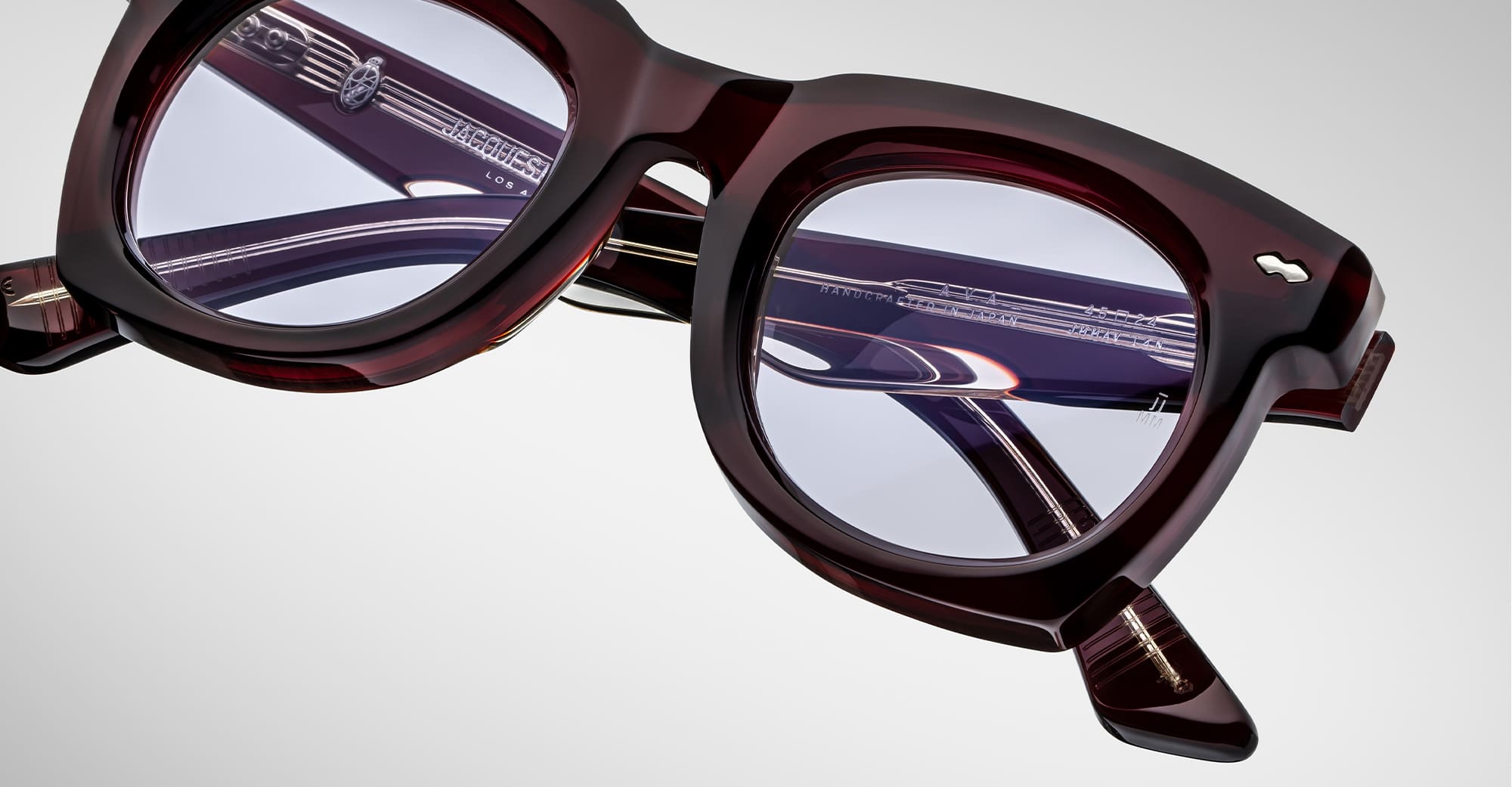 Ottica Mondello Roma - Jacques Marie Mage - JMMAV-14N - AVA - CHERRY - Acetate - shape Round - red - EYEWEAR - SUNGLASSES - Unisex,Uomo,Donna,Women,Men - lens lavender - Made In Japan