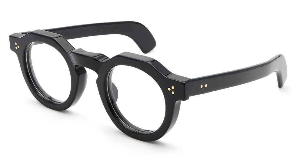 Ottica Mondello Roma - Max Pittion - MXPL-010A - HUGO 42 - PIANO BLACK RX - Acetate - shape Panto - Black - EYEWEAR - EYEGLASSES - Unisex,Uomo,Donna,Women,Men - lens Clear - Made In Japan