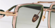 Ottica Mondello Roma - John Dalia - KAI-C432 - KAÏ - C432 Dark Green Translucid / Rose Gold - Metal - shape Geometric - green, gold - EYEWEAR - SUNGLASSES - Unisex,Uomo,Donna,Women,Men - lens Gradient green - Made In France