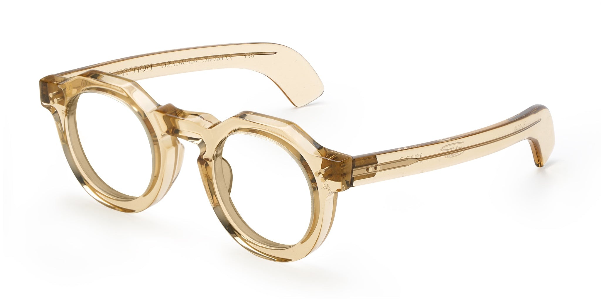 Ottica Mondello Roma - Max Pittion - MXPL-004G - HUGO 44 - DUSTY CHAMPAGNE RX - Acetate - shape Panto - Champagne - EYEWEAR - EYEGLASSES - Unisex,Uomo,Donna,Women,Men - lens Clear - Made In Japan