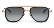 Ottica Mondello Roma - Akoni - AKS-525A-54 - SPITZER - BRUSHED ROSE GOLD/ MATTE BLACK - titanium, acetate - shape Aviator - rose gold, black - EYEWEAR - SUNGLASSES - Unisex,Uomo,Donna,Women,Men - lens Gradient grey - Made In Japan