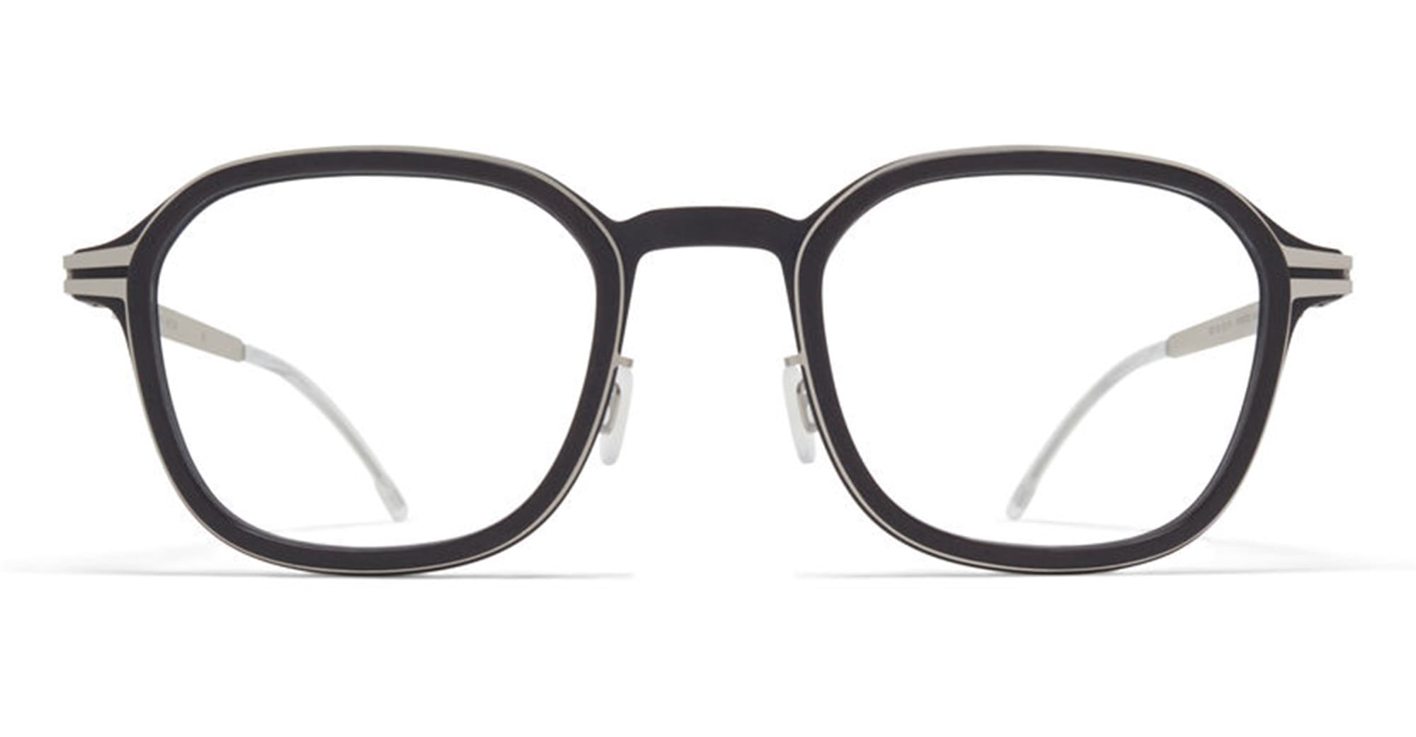  Matte Silver RX - stainless steel - shape Squared - black, silver - EYEWEAR - EYEGLASSES - Unisex,Uomo,Donna,Women,Men - lens Clear - Made In Germany