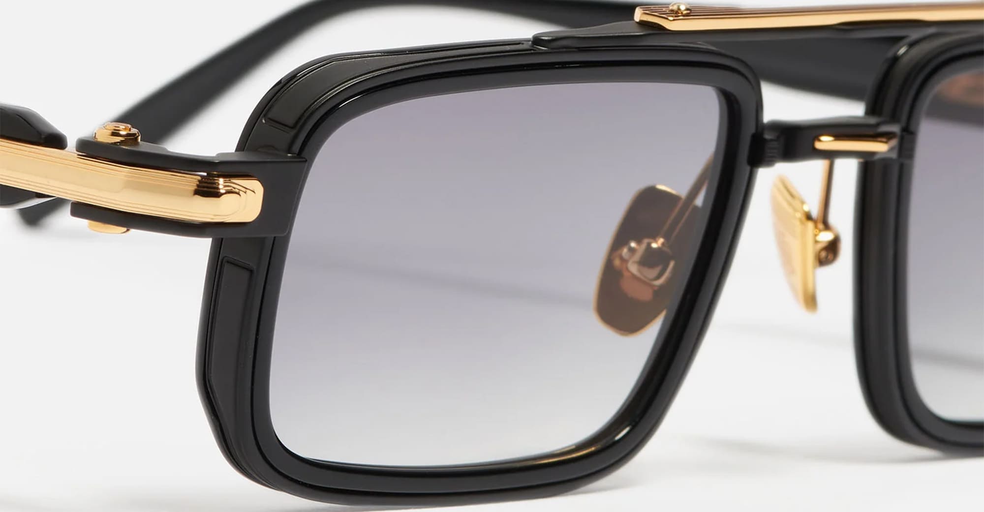 Ottica Mondello Roma - John Dalia - DANE-C302 - DANE - C302 - Shiny Black - Carbon Effect / Gold - titanium, acetate - shape Rectangular - Black, gold - EYEWEAR - SUNGLASSES - Unisex,Uomo,Donna,Women,Men - lens Gradient grey - Made In France