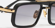 Ottica Mondello Roma - John Dalia - DANE-C302 - DANE - C302 - Shiny Black - Carbon Effect / Gold - titanium, acetate - shape Rectangular - Black, gold - EYEWEAR - SUNGLASSES - Unisex,Uomo,Donna,Women,Men - lens Gradient grey - Made In France