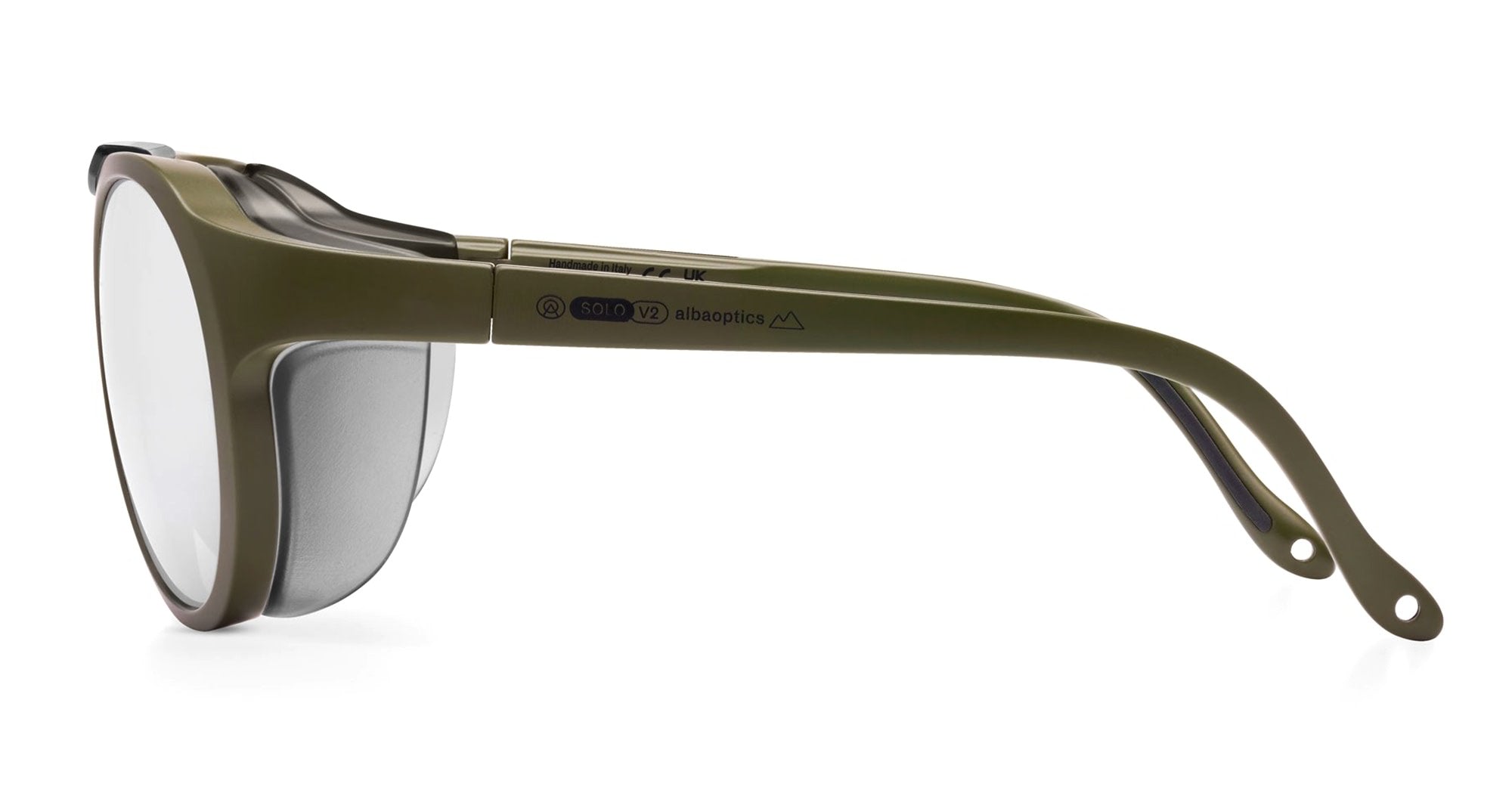 Ottica Mondello Roma - Alba Optics - 8050054518183 - SOLO II - OLIVE / VZUM SUPER ALU - Tr90 - shape round - green - EYEWEAR - SUNGLASSES - Unisex,Uomo,Donna,Women,Men - lens Grey - Made In Italy