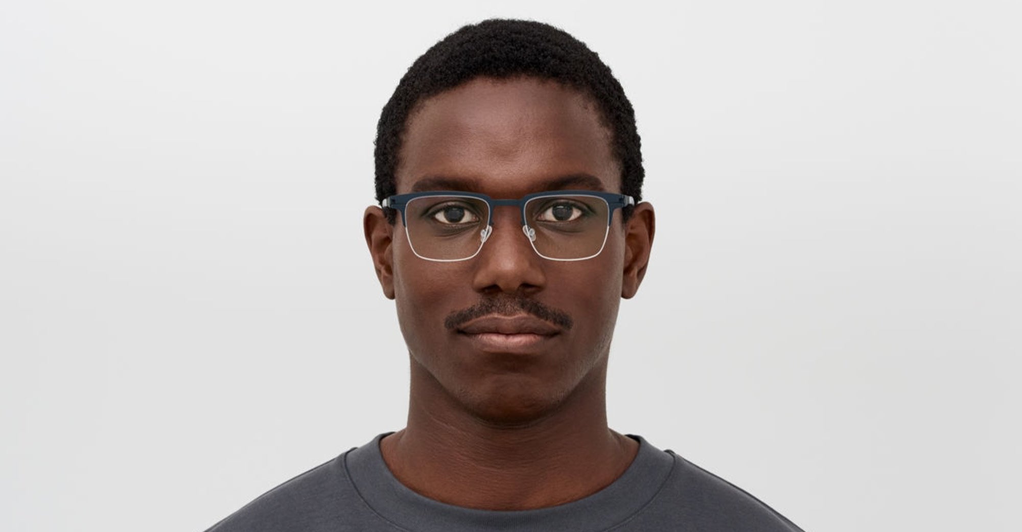 Ottica Mondello Roma - Mykita - 10088766 - CORMAC - SILVER / INDIGO RX - stainless steel - shape Squared - Silver, blue - EYEWEAR - EYEGLASSES - Uomo,Men - lens Clear - Made In Germany