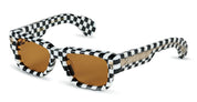 Ottica Mondello Roma - T HENRI - TAAF - TAYCAN - FINISHLINE - Acetate - shape Rectangle - black, white - EYEWEAR - SUNGLASSES - Unisex,Uomo,Donna,Women,Men - lens orange - Made In Japan