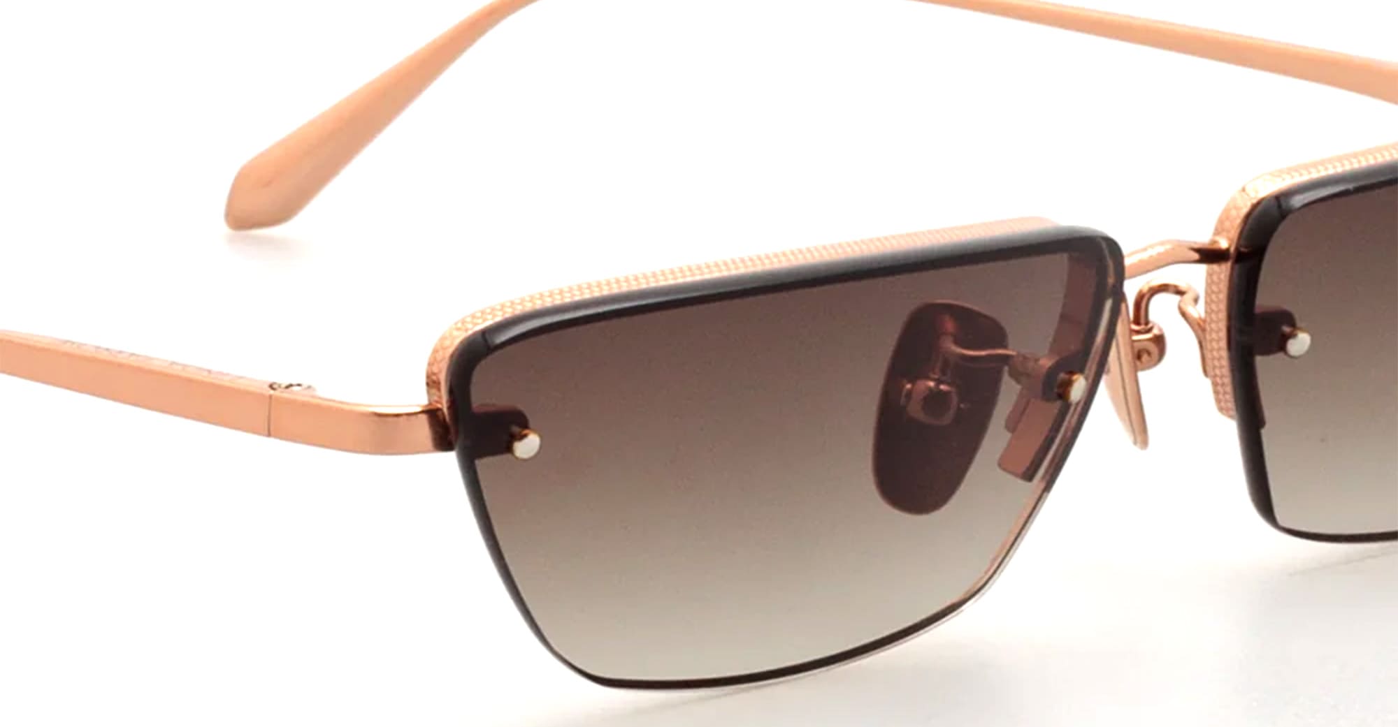 Ottica Mondello Roma - LINDA FARROW - LFL1513C3SUN - CLEO - ROSE GOLD - Titanium - shape Cat-eye - rose gold - EYEWEAR - SUNGLASSES - Donna,Women - lens Gradient brown - Made In Japan
