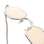 Ottica Mondello Roma - Kuboraum - KRSZ19SO0000002R - MASK Z19 SO - SILVER / ORANGE LENS - metal, acetate - shape Hexagonal - Silver - EYEWEAR - SUNGLASSES - Unisex,Uomo,Donna,Women,Men - lens orange - Made In Italy