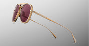 Ottica Mondello Roma - Jacques Marie Mage - JMMMD-22 - COMMANDER - CHAMPAGNE - Titanium - shape Pilot - Gold - EYEWEAR - SUNGLASSES - Unisex,Uomo,Donna,Women,Men - lens burgundy - Made In Japan