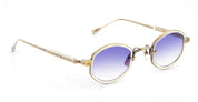 Ottica Mondello Roma - Sato - Mirac-AG-HC-1 - MIRAC - Antique Gold / Honey Crystal - Acetate, titanium - shape Oval - Gold - EYEWEAR - SUNGLASSES - Unisex,Uomo,Donna,Women,Men - lens Gradient blue - Made In Japan