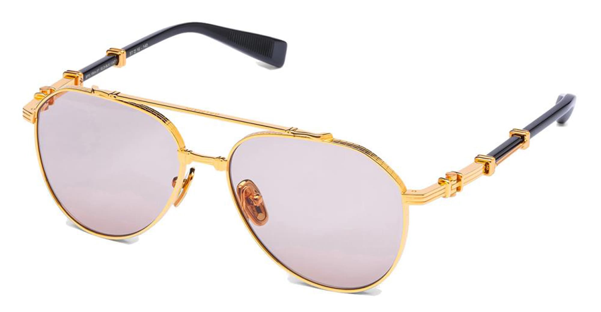 Ottica Mondello Roma - Balmain - BPS-186A-57 - BRIGADE-VII - GOLD / BLACK RX - titanium, acetate - shape  - gold, black - EYEWEAR - EYEGLASSES - Unisex,Uomo,Donna,Women,Men - lens  - Made In Japan