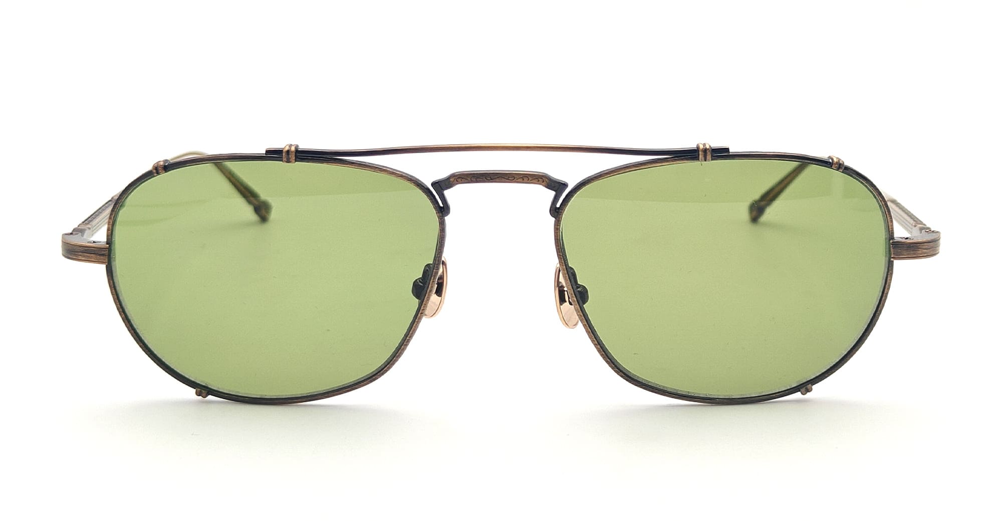 Ottica Mondello Roma - Matsuda - M3151.SG.AG.54 - M3151 - ANTIQUE GOLD / SAGE GREEN - Titanium - shape Navigator - antique gold - EYEWEAR - SUNGLASSES - Unisex,Uomo,Donna,Women,Men - lens Sage green - Made In Japan