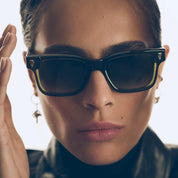 Ottica Mondello Roma - T HENRI - DAS - DAYTONA - SHADOW II - Acetate - shape Squared - Black - EYEWEAR - SUNGLASSES - Unisex,Uomo,Donna,Women,Men - lens Gradient brown - Made In Japan