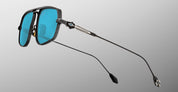 Ottica Mondello Roma - Jacques Marie Mage - JMMKL-88 - LAST FRONTIER VII - KALISPELL - BLACK - Titanium - shape Navigator - Black - EYEWEAR - SUNGLASSES - Unisex,Uomo,Donna,Women,Men - lens Blue - Made In Japan