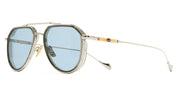 Ottica Mondello Roma - Cutler and Gross - GFLE-025-57-02 - THE GREAT FROG - TRIUMPH - SILVER / OLIVE - Titanium - shape Aviator - Silver - EYEWEAR - SUNGLASSES - Uomo,Men - lens Blue - Made In Italy