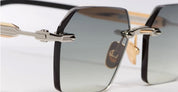 Ottica Mondello Roma - John Dalia - R03-C409 - R03 - C409 Platine Plated / Yellow Gold 18k - stainless steel - shape Rectangular - Gold - EYEWEAR - SUNGLASSES - Unisex,Uomo,Donna,Women,Men - lens Gradient green - Made In France