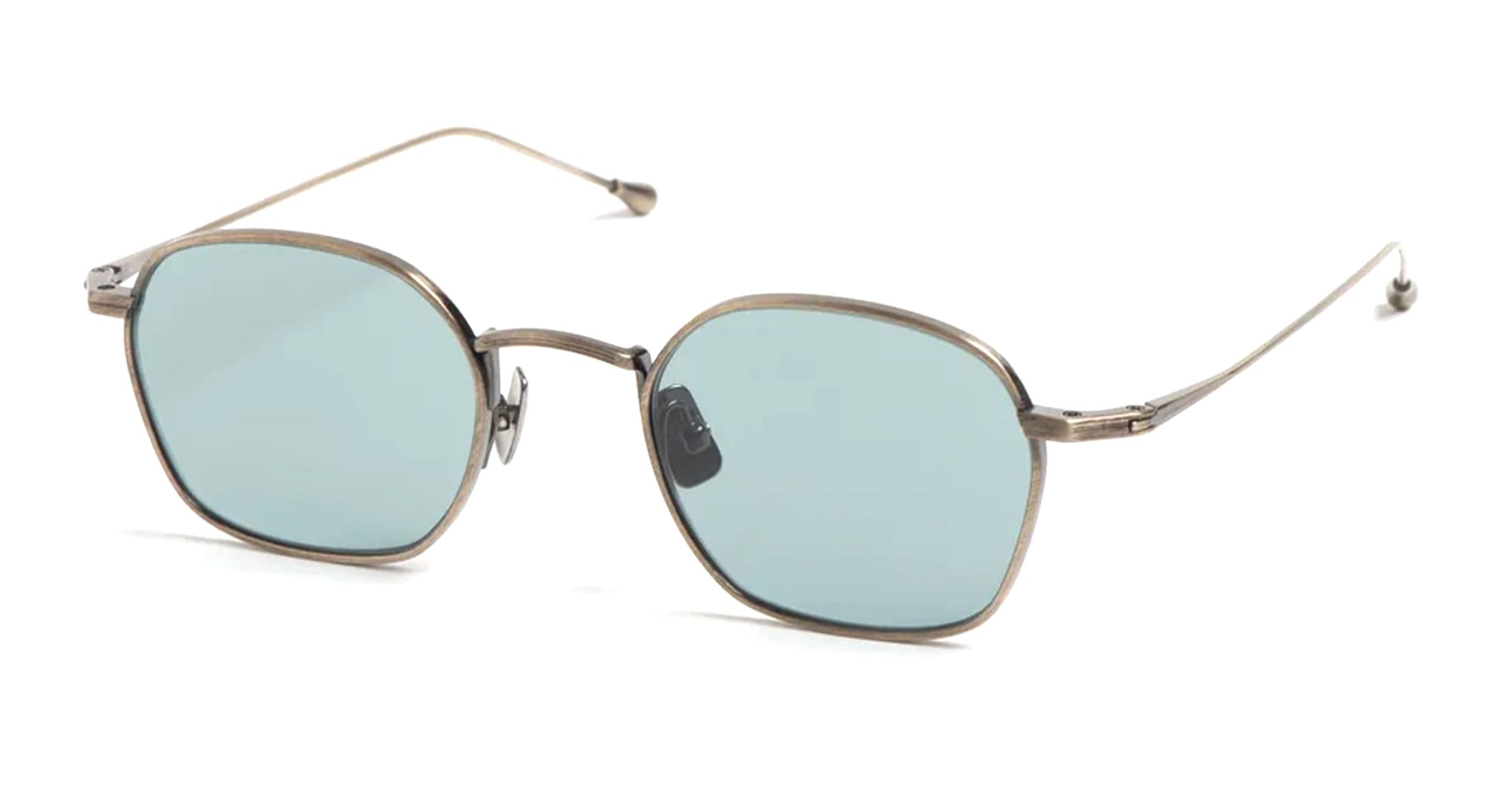 Ottica Mondello Roma - Peter and May - TT2AGK - TT2 THE WAY - ANTIQUE GOLD KALLA - Titanium - shape Squared - Gold - EYEWEAR - SUNGLASSES - Uomo,Men - lens Blue - Made In Japan