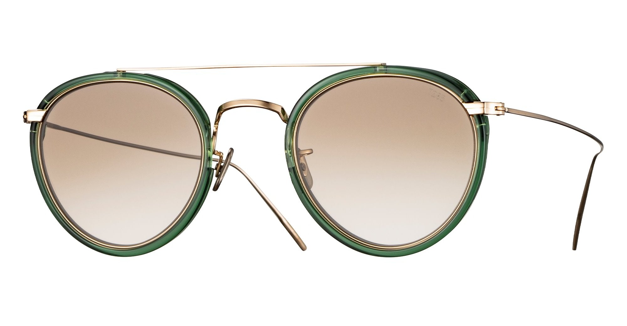 GRADIENT BROWN LENS - titanium, acetate - shape Aviator - green, silver - EYEWEAR - SUNGLASSES - Unisex,Uomo,Donna,Women,Men - lens Gradient brown - Made In Japan