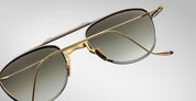 Ottica Mondello Roma - Jacques Marie Mage - JMMFY-12S - FLYNN - ELECTRUM - Titanium - shape Aviator - gold, silver - EYEWEAR - SUNGLASSES - Unisex,Uomo,Donna,Women,Men - lens light bottle green - Made In Japan